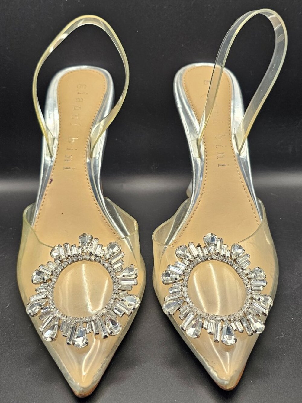 Gianni Bini “Vivyee” Clear Rhinestone Slingback Heels – Size 8.5M - Picture 2 of 7